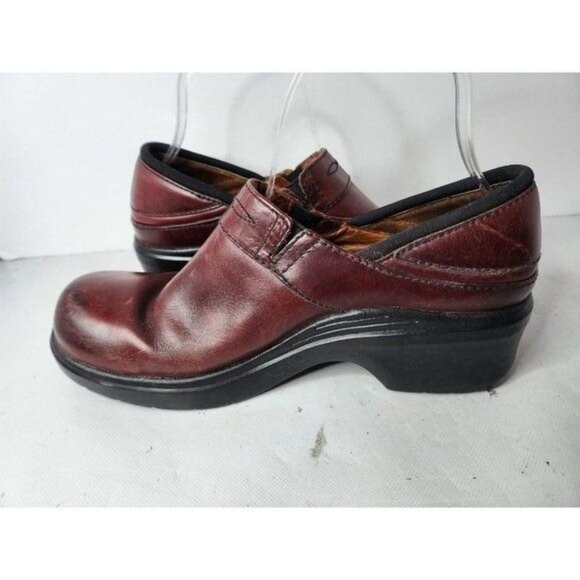 Ariat Santa Cruz Burgundy Leather Slip On Comfort Work Shoes Clog Size 9B - Picture 7 of 10